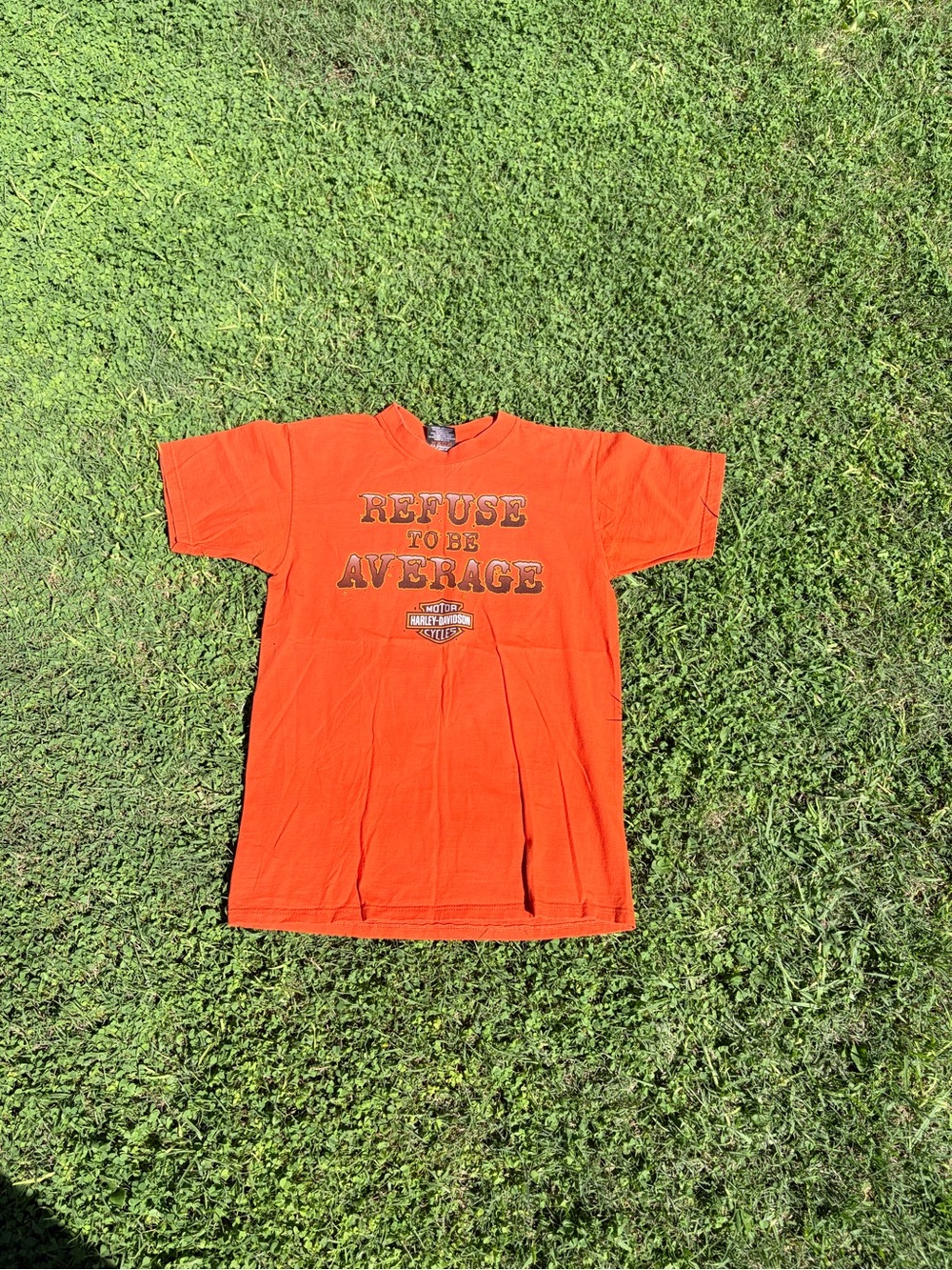 Harley-Davidson Orange 'Refuse to Be Average' Short Sleeve Graphic Tee